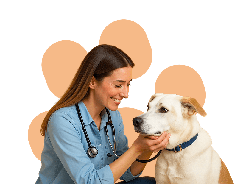 Vet with dog